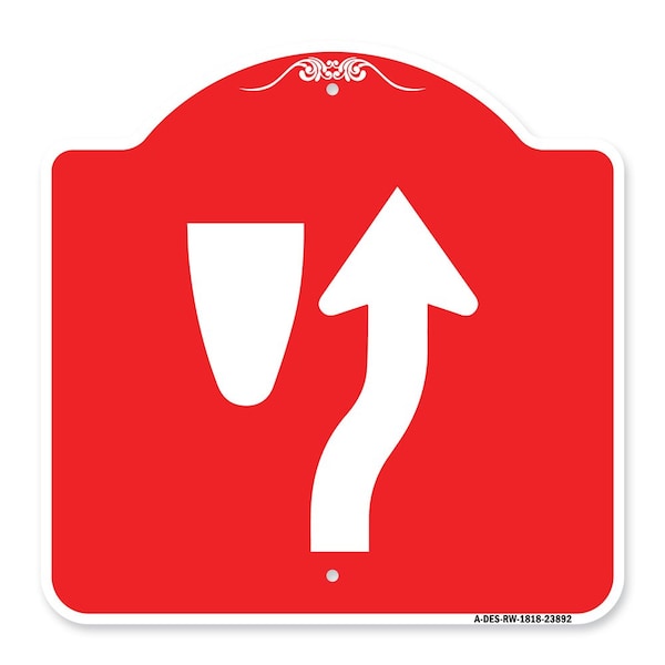 Signmission Designer Series Sign Keep Right Graphic Only, Red & White Aluminum Sign, 18" x 18", RW-1818-23892 A-DES-RW-1818-23892 - main